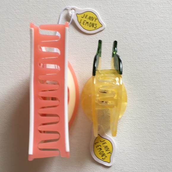 NWT Jenny Lemons set of 2 fruit hair claws, Lemon and Grapefruit - Picture 3 of 11
